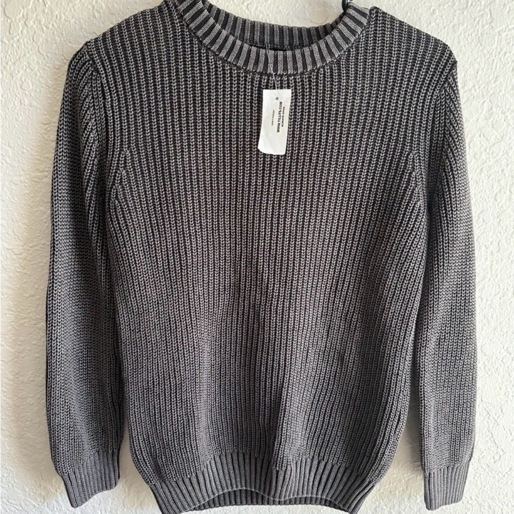 NWT Boy’s Small Tilly’s / RSQ Black Washed Crewneck Sweater  Knit